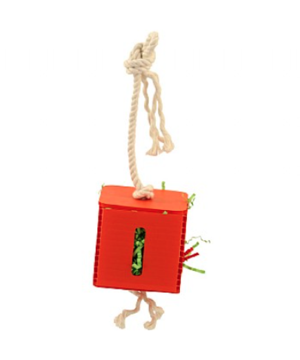 Foraging Cube - Hanging Parrot Toy - Medium